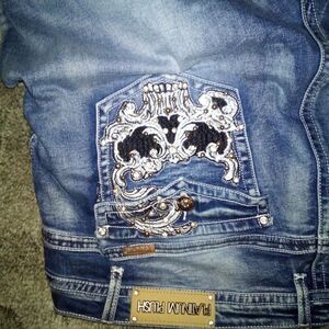 Platinum Plush Skull Jeans